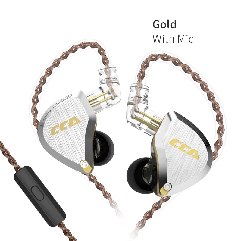 Cca C12 Earphone In Ear Hifi Bass 5ba + 1dd Hybrid Bahan Metal Dengan Fitur Noise Canceling