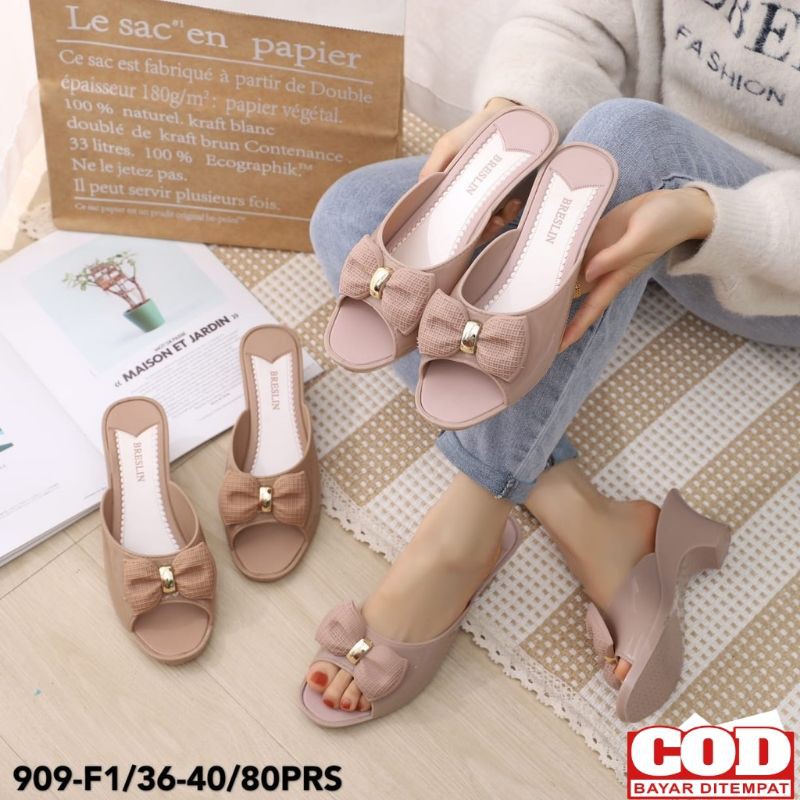 Sandal Jelly Wedges Pita import Breslin 909-F1 / sandal wedges jelly breslin 909 / Hells jelly