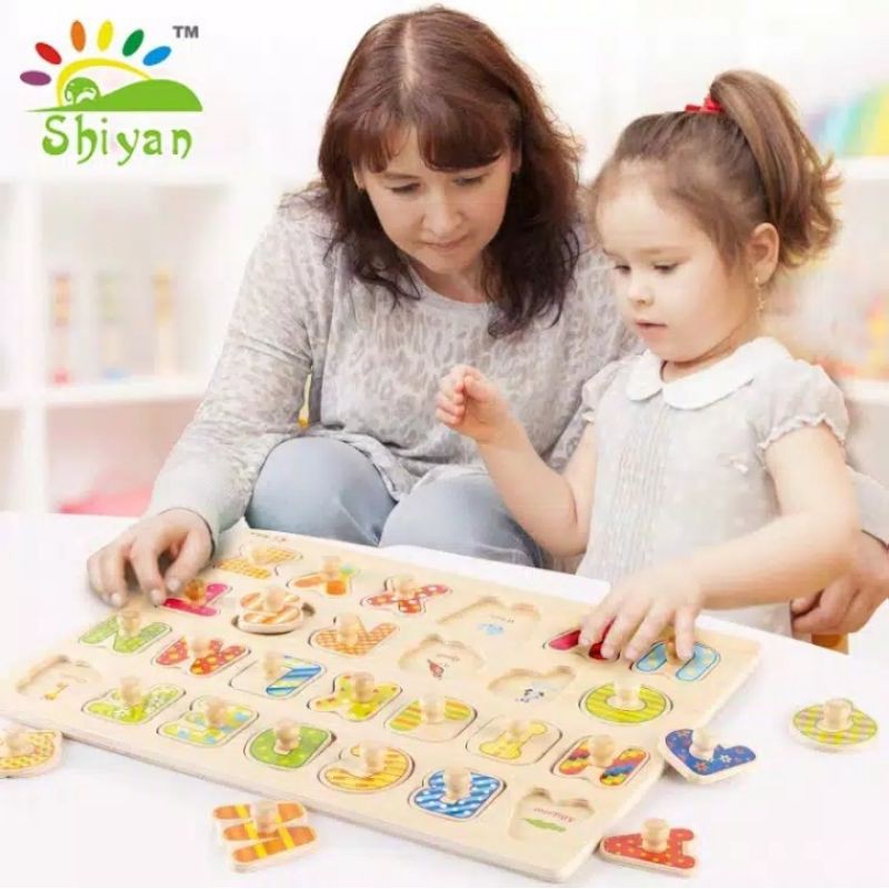 Edufuntoys  -  WOODEN KNOB /  Mainan puzzel KNOB Murah/ puzzel