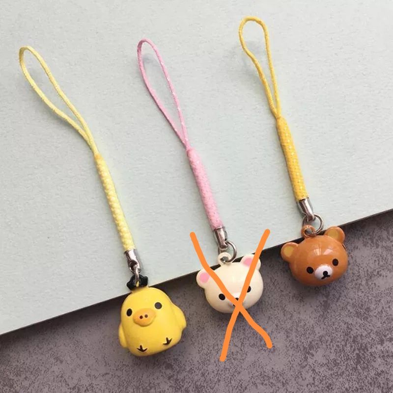 gantungan hp lonceng kecil jingle bells karakter keychain keyring mobile phone straps pendant