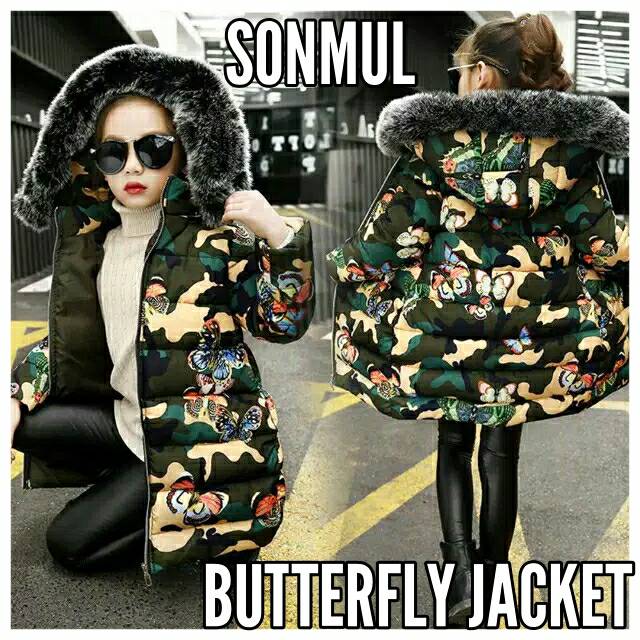 GIRLS WINTER PADDING COAT JACKET BUTTERFLY JAKET ANAK PEREMPUAN MUSIM DINGIN