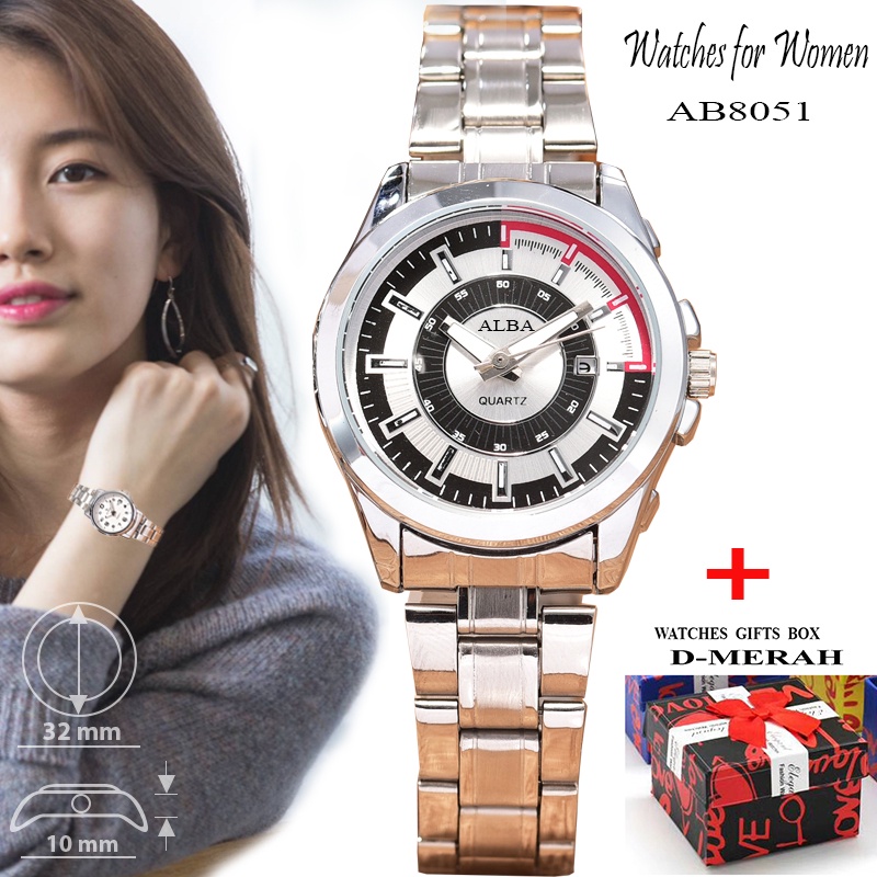 Jam Tangan Wanita Quartz Stainless Steel Jam Cewek Jam Perempuan Korea Jam Baru