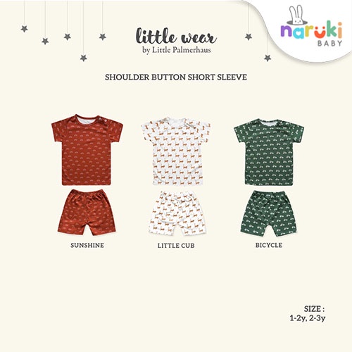 Little Palmerhaus Little Wear Button Shoulder Short Sleeve Piyama Bayi