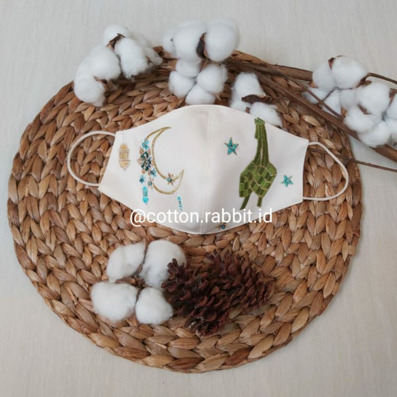 Masker Lebaran | Masker Bordir Idul Fitri | Masker Ramadan | Masker bordir 3 lapis