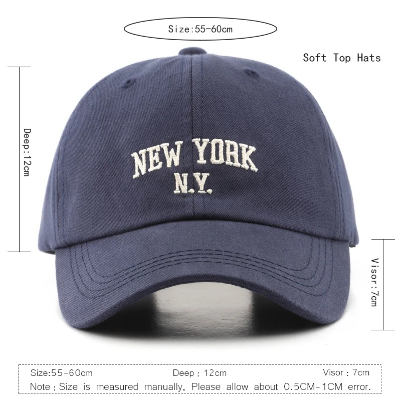 Topi baseball Matahari Motif Bordir Tulisan New York NY Gaya retro Korea hip hop Untuk Unisex