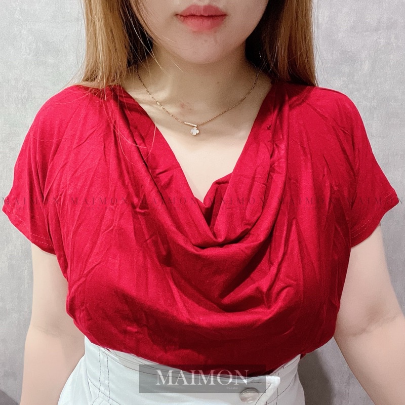 Ruched Short Sleeve Blouse | Atasan Wanita Korean Fashion | Maimon Grosir