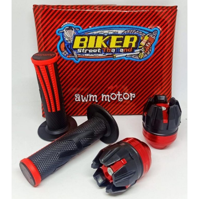 Paket murah Sarung Jok bikers, jalu as + handgrip, Kulit jok bikers karbon, jalu as depan, handgrip