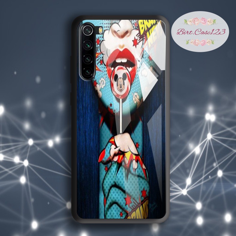 Case casing softcase silikon Gambar pop art face back case glass oppo samsung vivo xiaomi etc