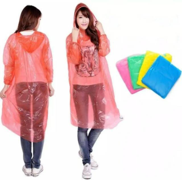 Ponco Plastik/ Jas hujan Plastik/ Mantol ponco jas hujan plastik 12pcs / Emergency Raincoat