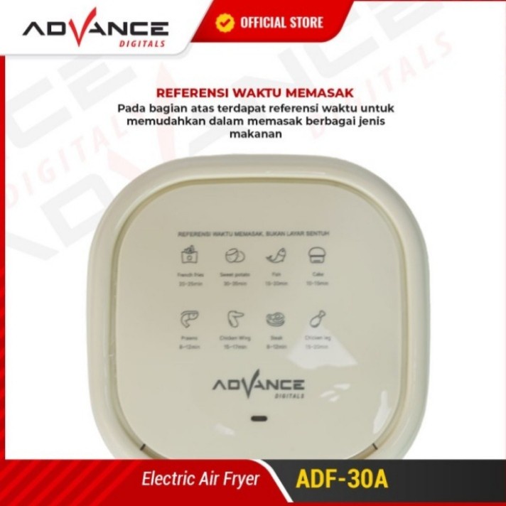 Air Fryer Electric ADF-30A ADVANCE Menggoreng Tanpa Minyak Anti Lemak