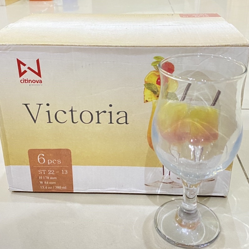 Satu Set Gelas Kaki Kaca Gelas Wine Victoria Citinova isi 6pcs