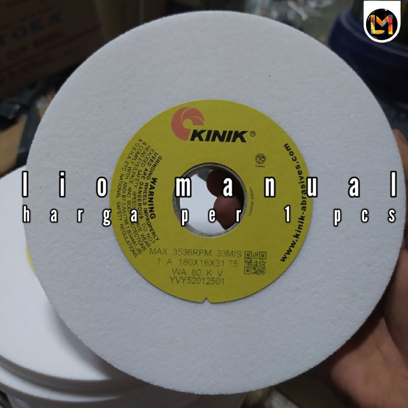 batu gerinda duduk 7 inch Grit 80 KINIK 180 x 16 x 31.75 WA 80 KV