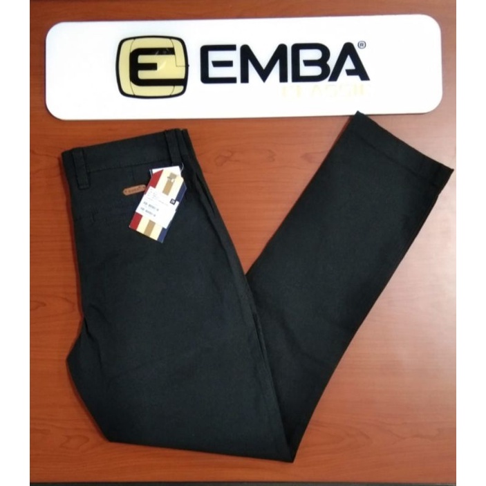 Celana  EMBA CLASSIC Chinos Slim Fit Officer/ Celana Chinpos Hitam Pria / Ramayana Cibitung