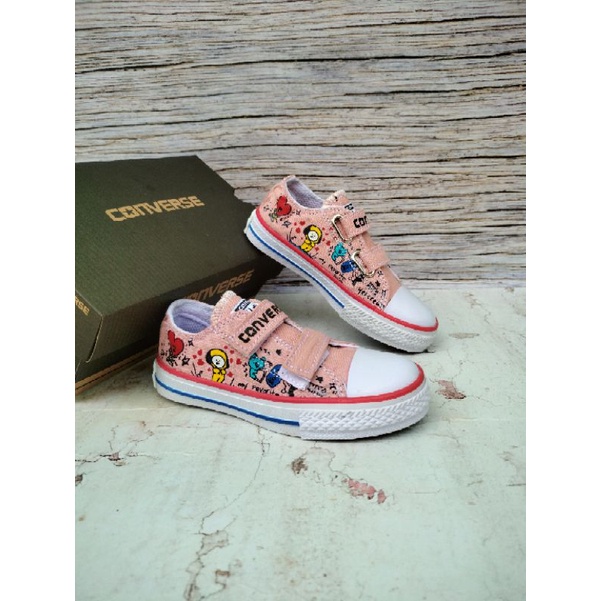 SEPATU CONVERSE ANAK BT21 PINK PREMIUM HIGH QUALITY SEPATU CONVERSE ANAK PEREMPUAN