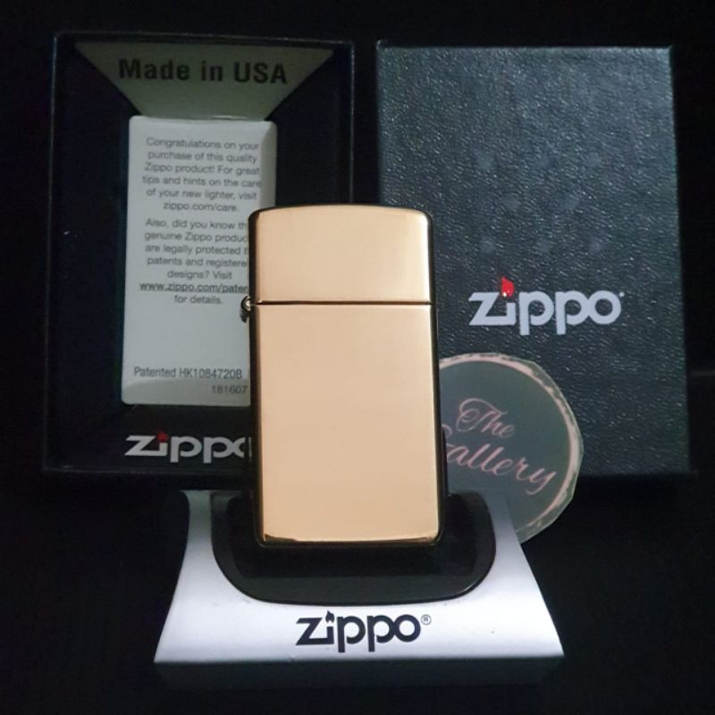⭐⭐⭐⭐⭐ 1654B ORIGINAL ZIPPO SLIM HIGH POLISH BRASS