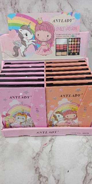 SUPER BIG EYESHADOW + HIGHLIGHTER + BLUSH ONE ANYLADY  PALETTE UNICORN /PEACH /BERRY NO.8601B /8601G