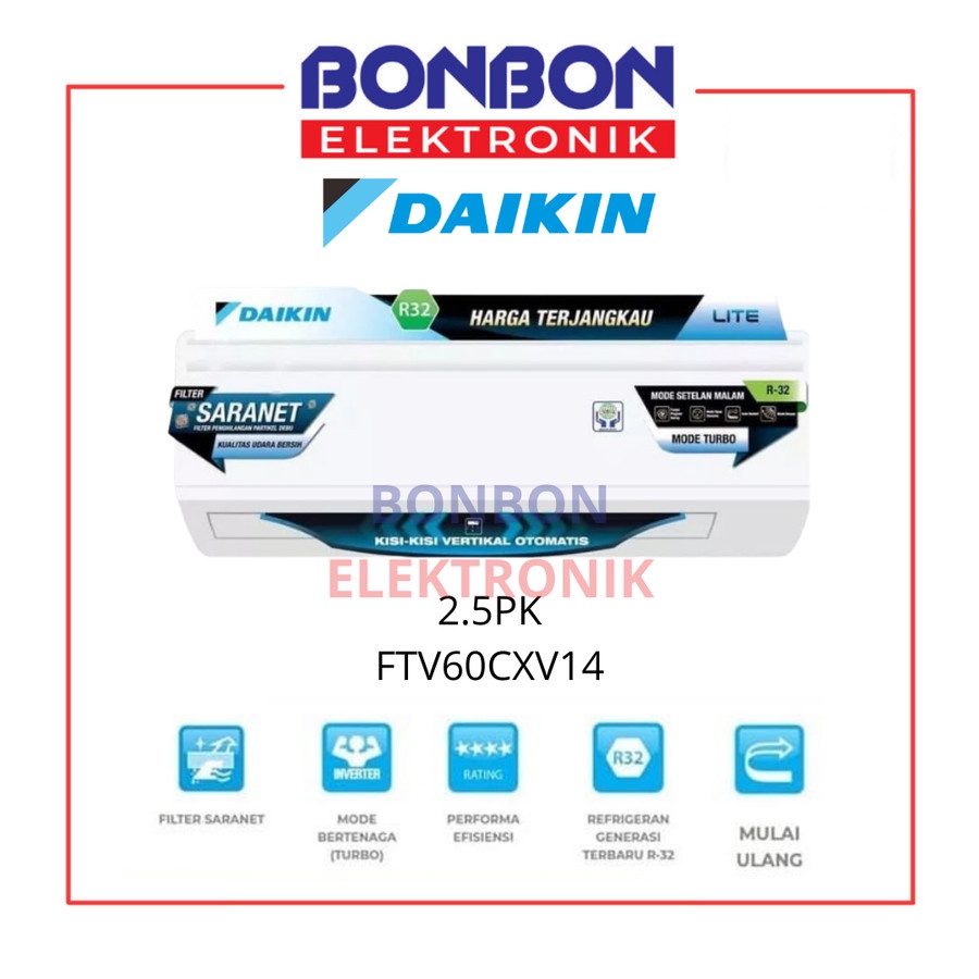 Daikin AC 2.5PK FTV60CXV14 / 2.5 PK FTV 60 CXV14 Malaysia Standard