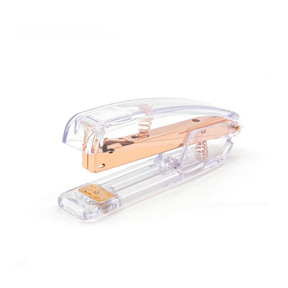 ELEGANT Metal Stapler Desk Stationery Binding Machine Rose Gold Stapler Office Accessories Office Binding Supplies Fashion School Supplies Stationery Hand Puncher Paper Punch Stationery/Multicolor