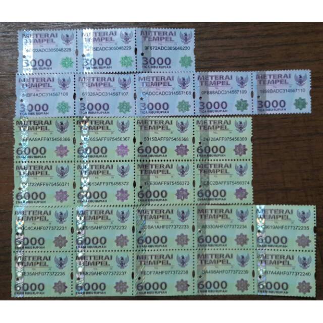 Materai 3000 dan 6000