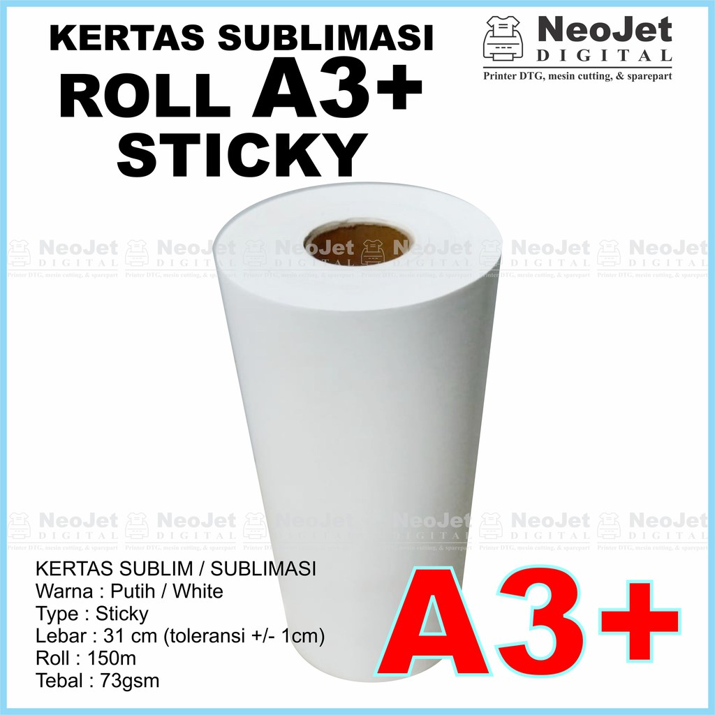 

Kertas Sublim STICKY Sublimasi Sublimation Transfer Paper Roll lebar 31 cm A3+