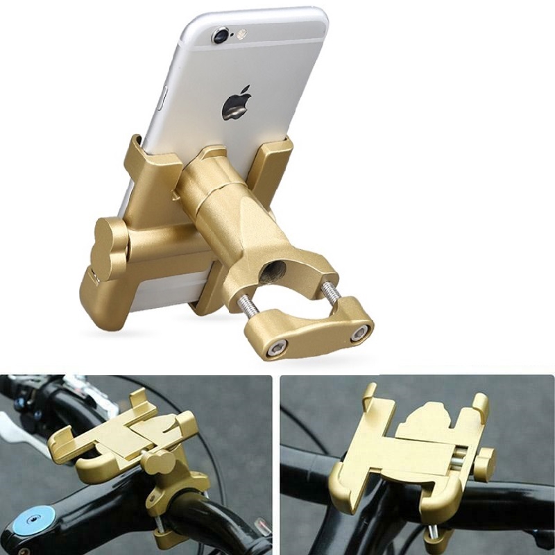 Phone Holder HP Alumunium Stang Sepeda Motor Handlebar Full Metal Anti Slip