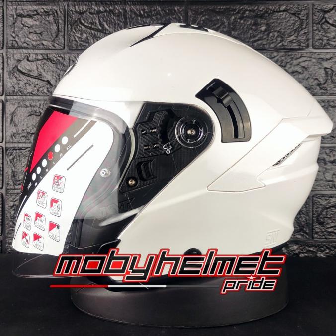 kyt nfj   white glossy   plain white termurah
