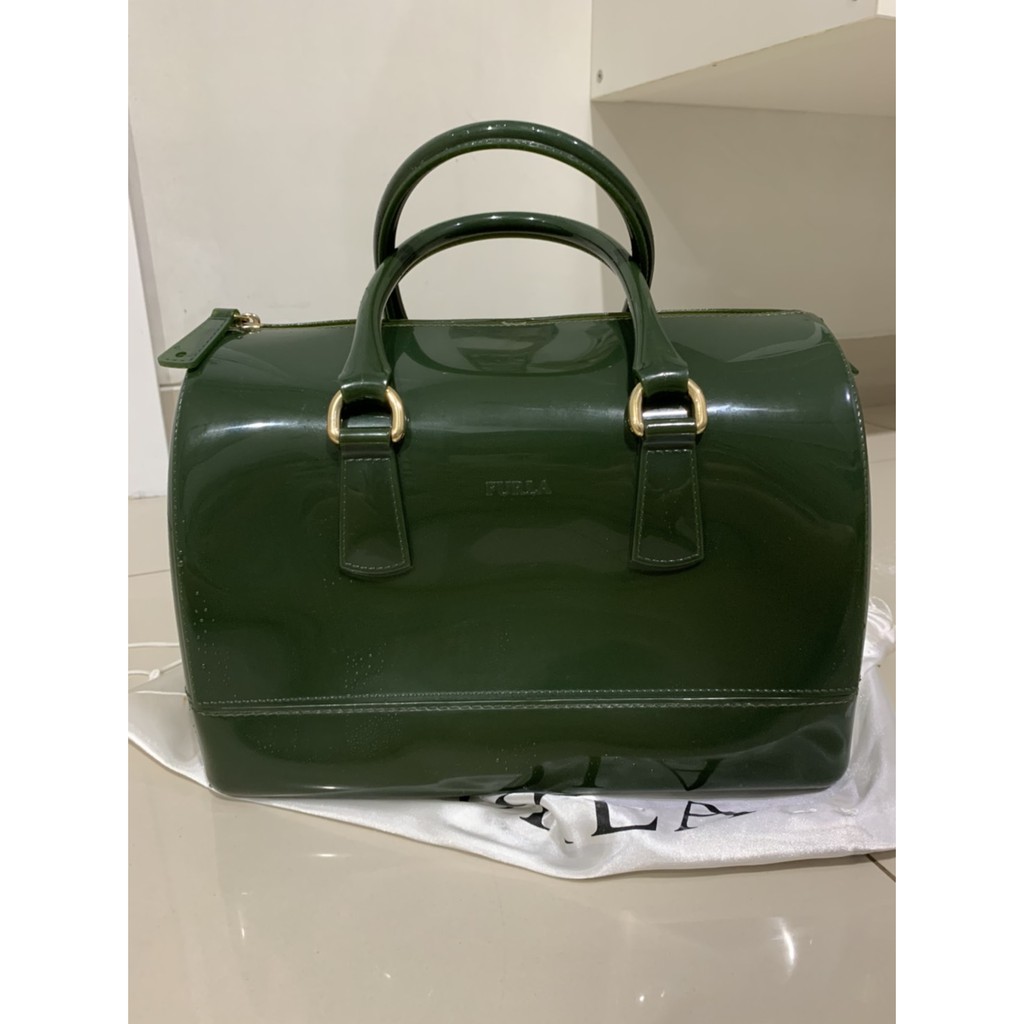 Tas Handbag Furla Candy Bag Warna Olive Original