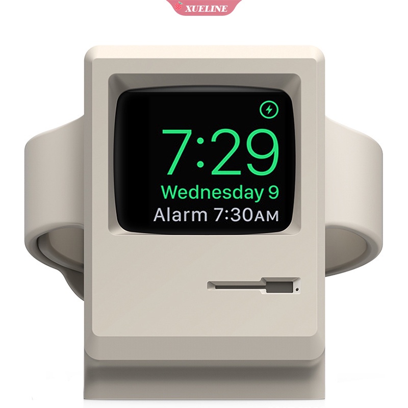 Dock Charging Apple iWatch 7 6 5 4 3 2 1 Bahan Silikon Motif Retro