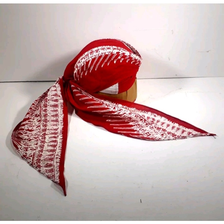 blangkon jogja merak batik putih sliwir