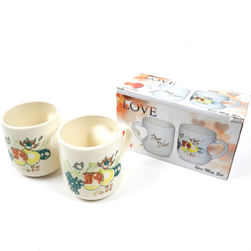 Mug Love Couple Mama Papa Keramik Set 2 pcs 300 ml KL 188