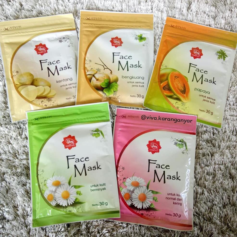 ✿ELYSABETHME✿ (🆅🅸🆅🅰) Viva face masker wajah bubuk mask organik untuk kulit kering berjerawat bahan alami organik queen kosmetik