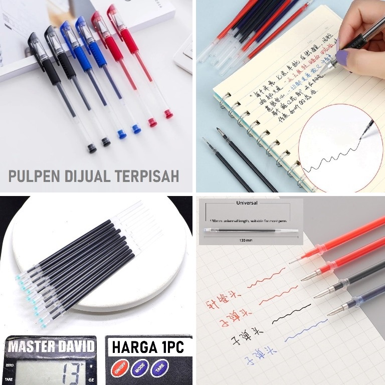 

Refill Isi Ulang Tinta Pulpen Gel Pena Pen Bolpoin Bolpen Ballpoint Refil Pena Tinta 0.55mm 0.5 Mm Hitam Merah Jejeran Motor