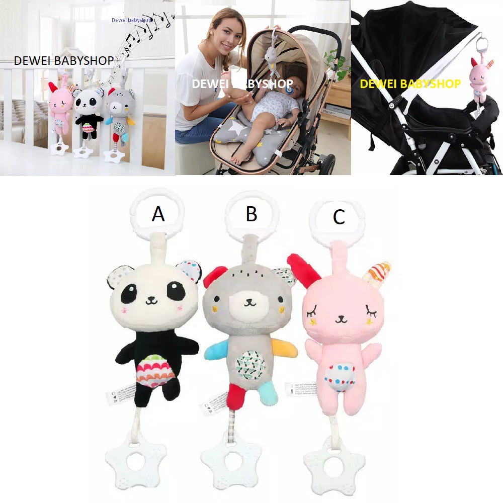 Mainan Anak Bayi Boneka Musik Gantung Kereta ( Baby Music Stroller Doll Stoller Toy/Bunyi/Berbunyi )