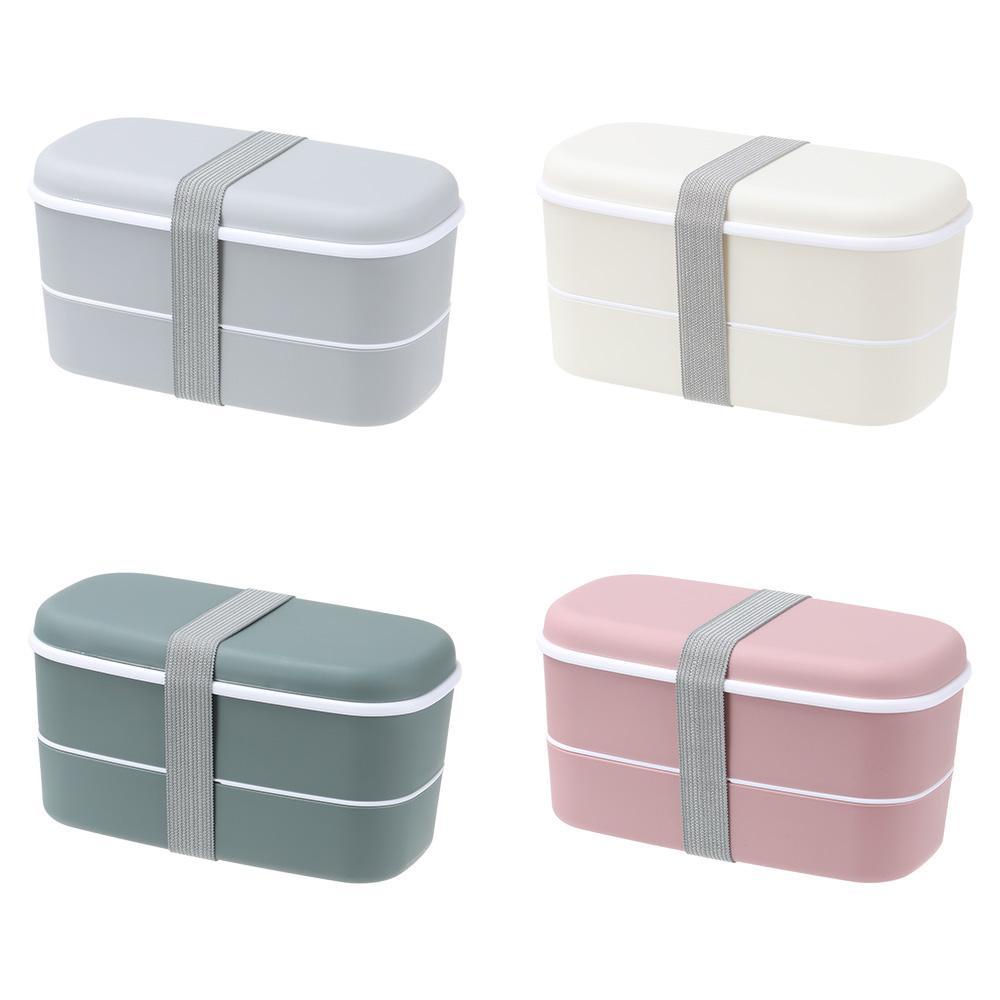 Solighter Bento Box Aksesoris Dapur Double Layers Fresh-keeping Lunch Box