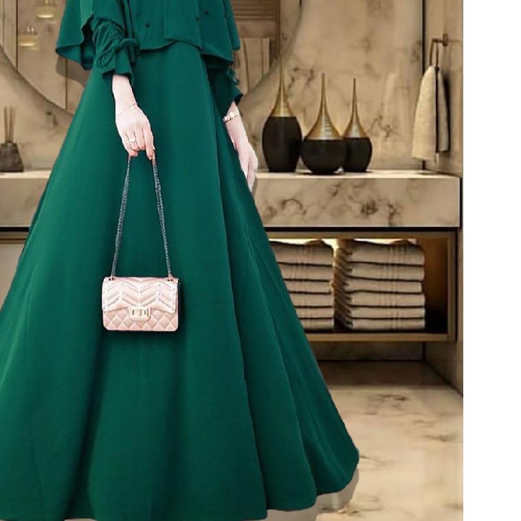 [R.A] Caca Dress Carita Maxy | Sabrina Dress l Gamis Muslim Wanita