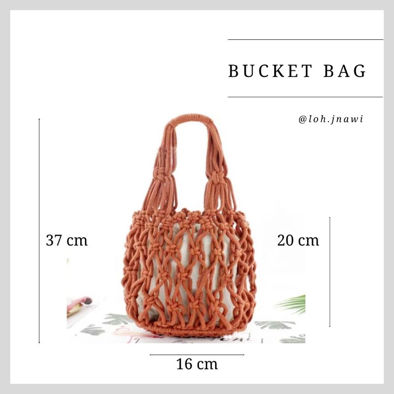 Bucket Bag Hand Bag Aesthetic Tas Rajut