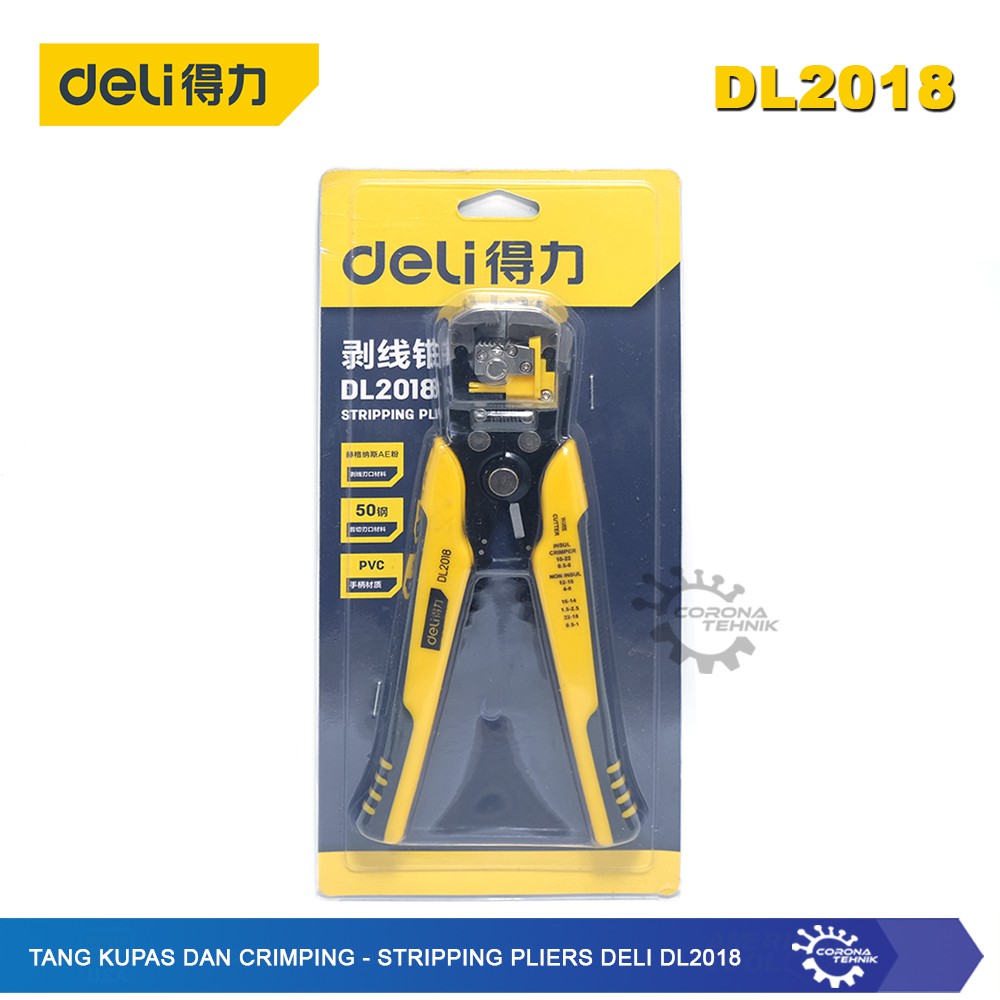 DL2018 - Tang Kupas dan Crimping - Stripping Pliers Deli