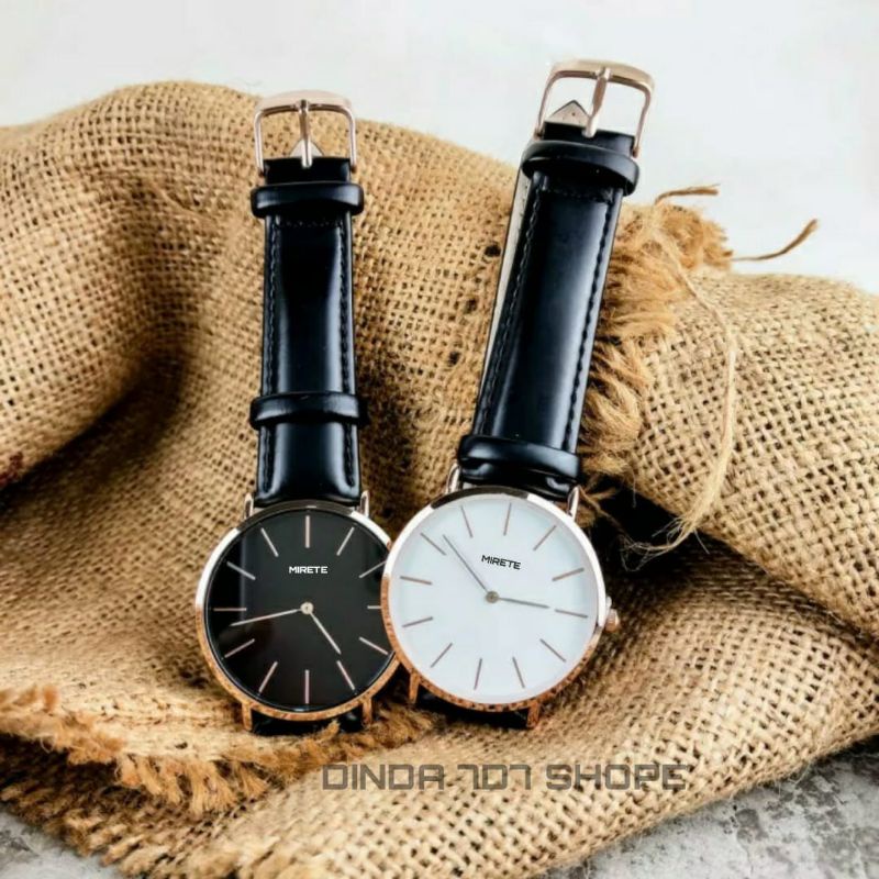 JAM TANGAN PRIA STRAP KULIT CLASIK KASUAL TERBARU FASHION PRIA_JAM TANGAN COWOK TALI KULIT MIRETE OR