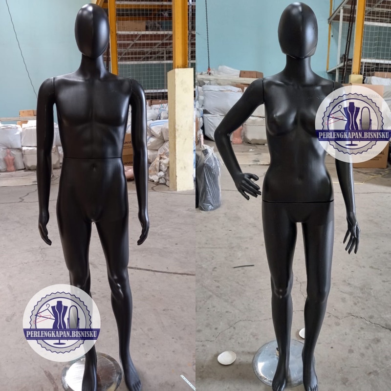 MANEKIN PATUNG BAJU FULLBODY PRIA WANITA PLASTIK HITAM