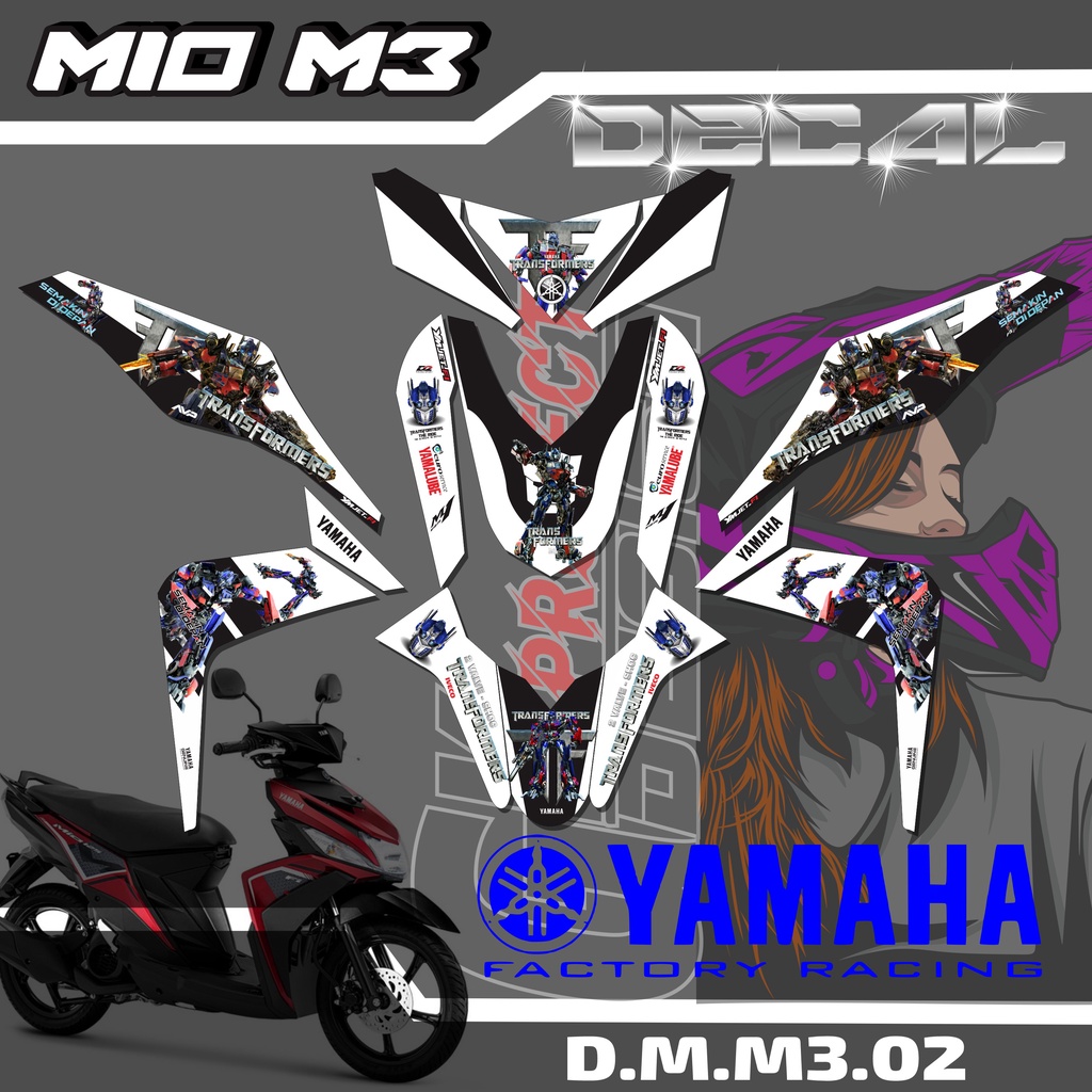 Sticker Striping mio m3 Full Body - decal Stiker setriping Variasi List Motor MIO M3 125 03