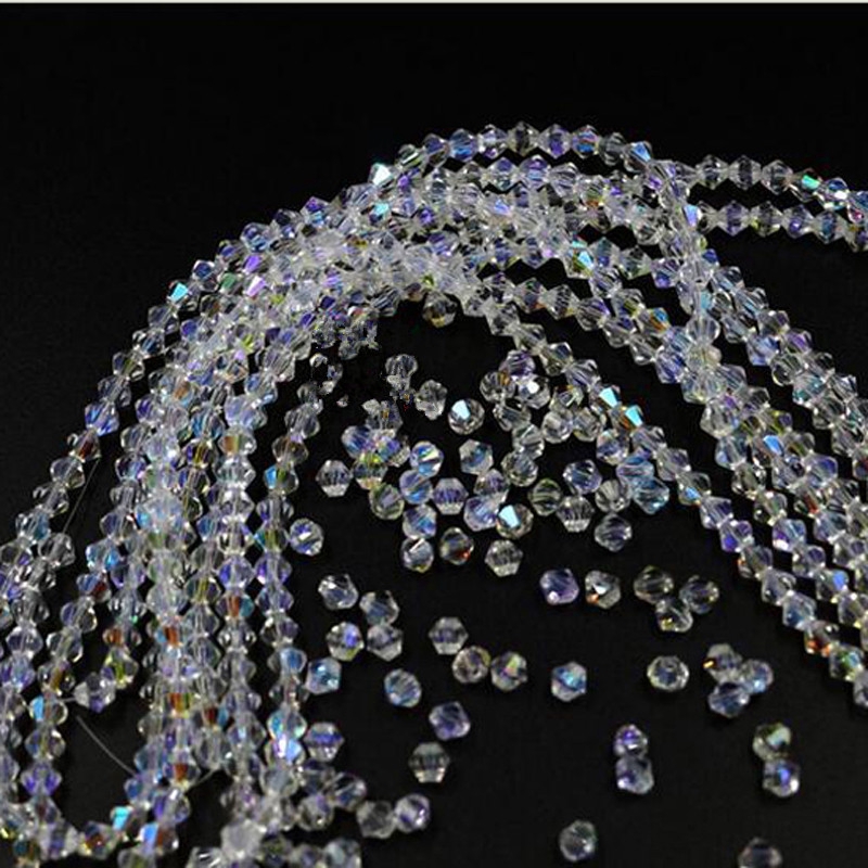 Manik-Manik Kristal Ab Warna Bening Untuk Membuat Perhiasan Kalung / Gelang Diy