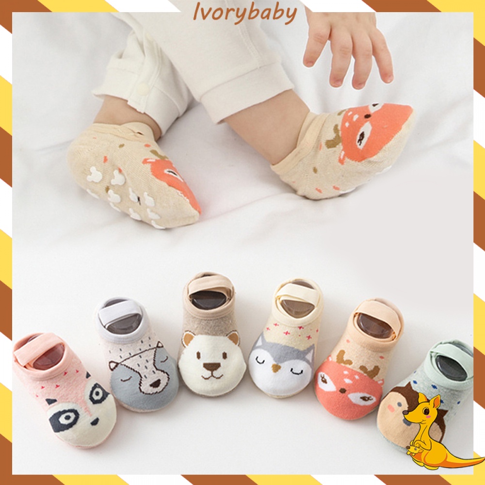 Ivorybaby Kaos kaki pendek anak bahan katun kaus kaki bayi lucu satwa