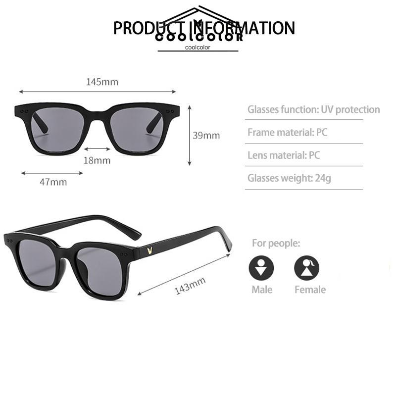 CODKorea Fashion Kecil Permen Warna Kaca Hitam Kacamata Wanita/Pria- cl