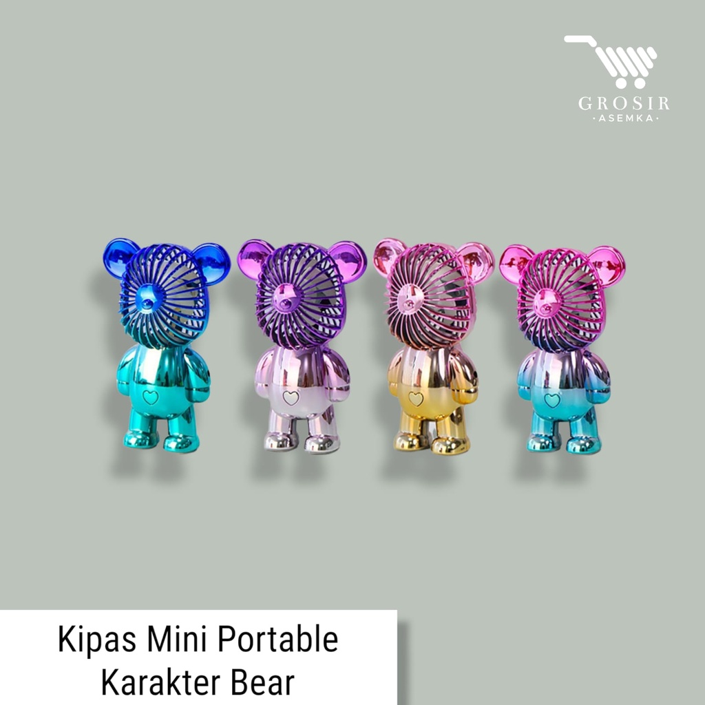 Kipas Angin Gradasi BEAR Viral Mini Portable USB Charge Kipas Angin Genggam Rechargeable Fan 3-Speed