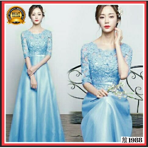 Baju dress wanita cewe Shanghai brukat pesta pernikahan kondangan gereja natal imlek sincia New year