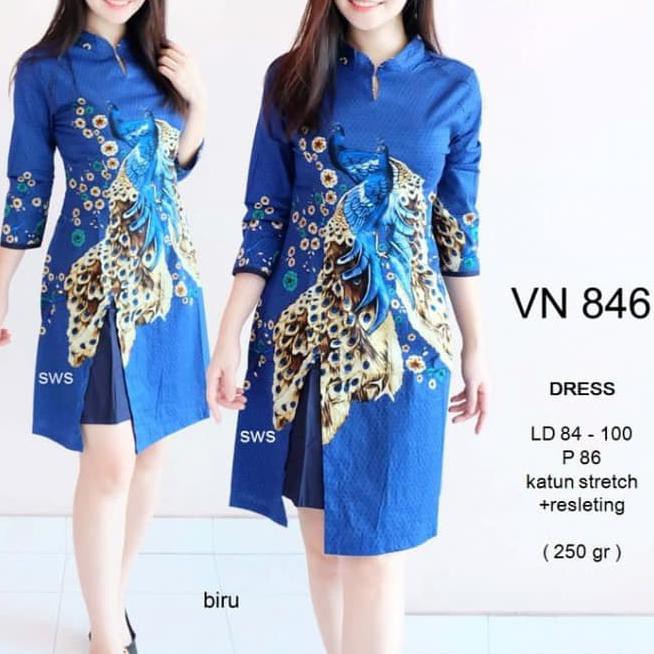 Dress Batik Kerja Wanita Baju Kerja Batik Dress Kerja Batik Wanita Evi