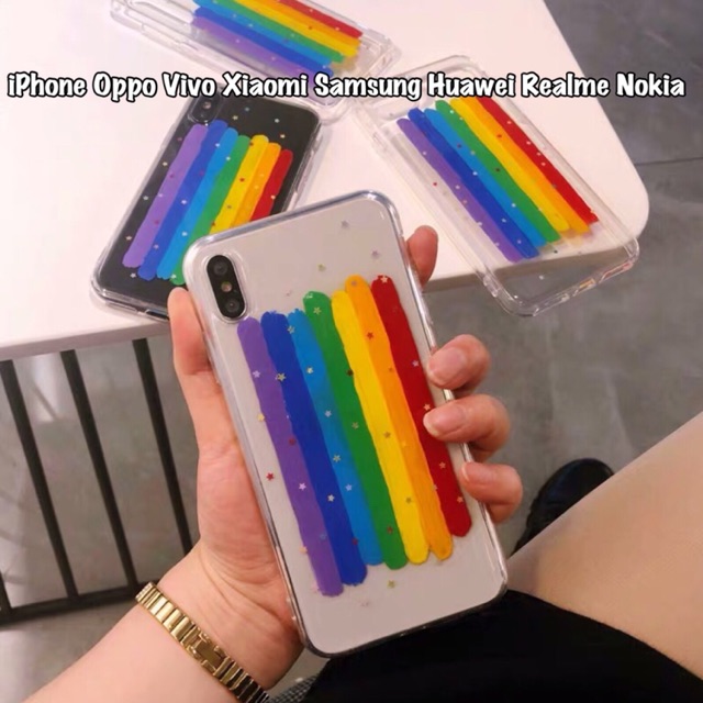 Rainbow Paint Case ALL PHONE TYPES! F9 F11 V15 Y91 Y93 S10 Plus S9 S8 Note 5 8 9 10 Redmi 4 6 5a 6a