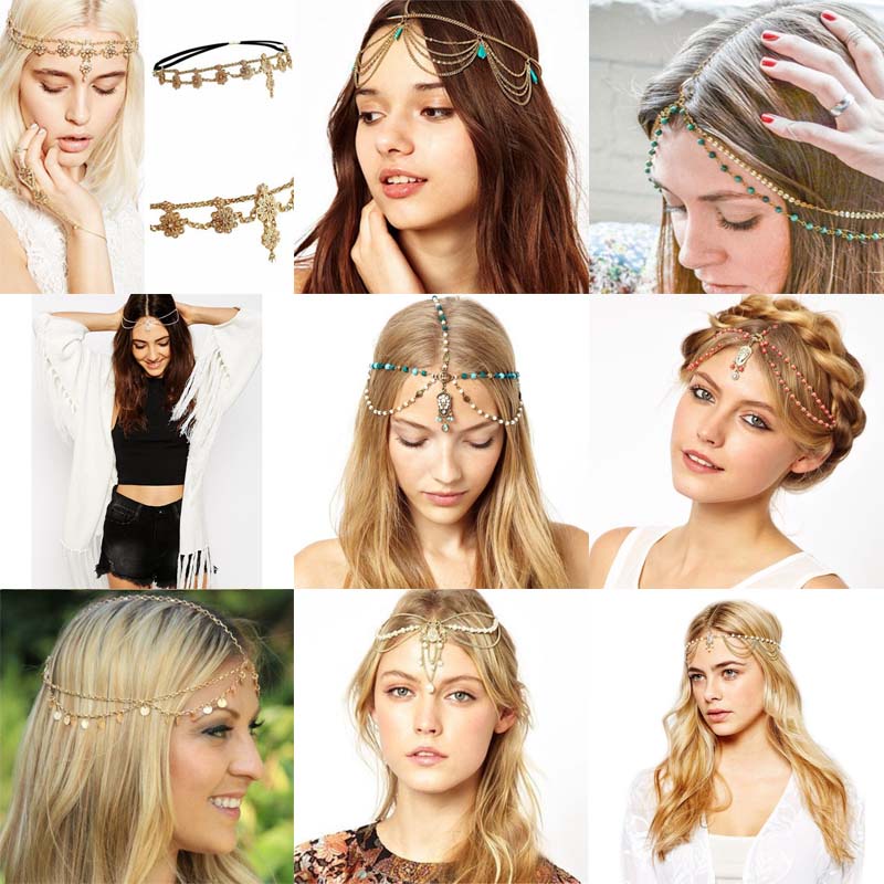 Bohemian Style Headgear Fringed Headgear Rhinestone-encrusted Accessories