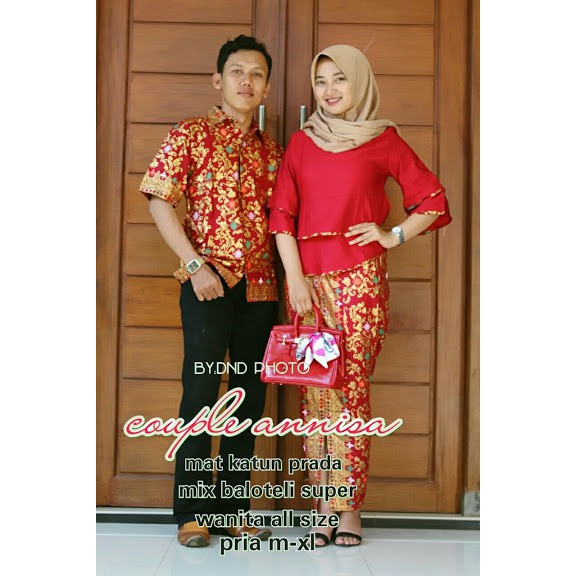 Couple Zola Lonceng / Sarimbit Kebaya Batik Modern / Setelan kebaya rok lilit instan / annisa couple