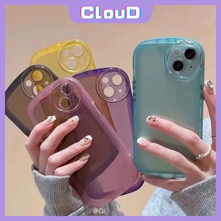 Casing OPPO A54 A96 A95 A57 2022 A12 A15 A5s A7 A16 A55 A16K A16E A76 A74 A15s A53 A3s A1K A31 A9 A5 2020 A11K A11 A35 A36 Reno8 Solid Color Macaron Oval Lens Protection Phone Case